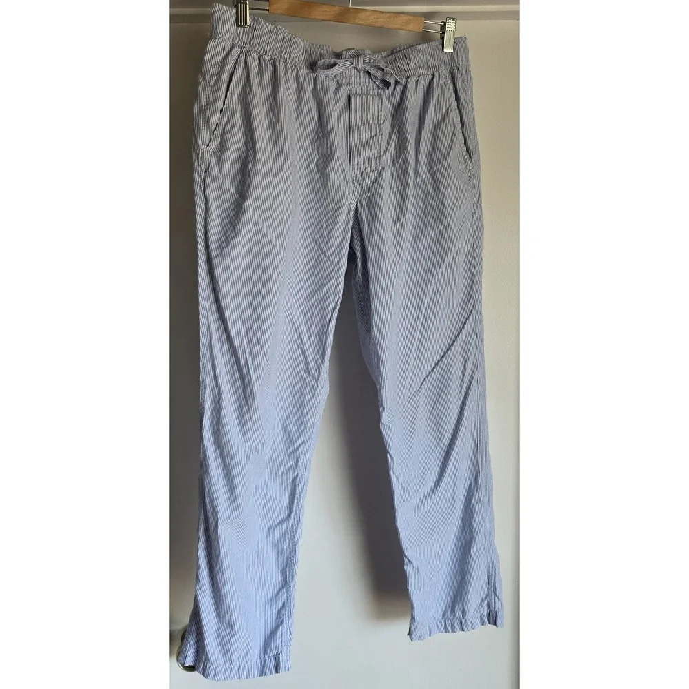 J.Crew Men's Striped Pants Size M Blue White Loungewear